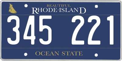 RI license plate 345221