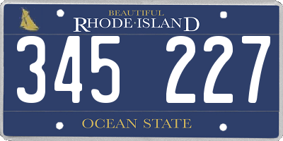 RI license plate 345227