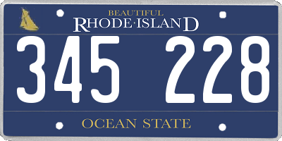 RI license plate 345228