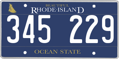 RI license plate 345229