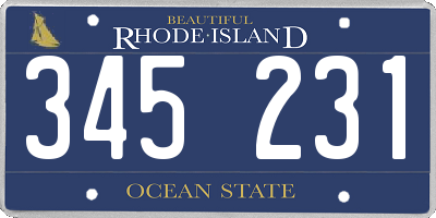 RI license plate 345231