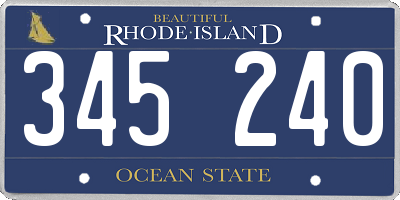 RI license plate 345240