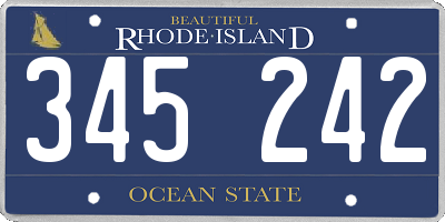 RI license plate 345242