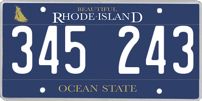 RI license plate 345243