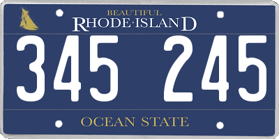 RI license plate 345245