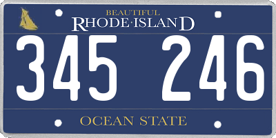 RI license plate 345246