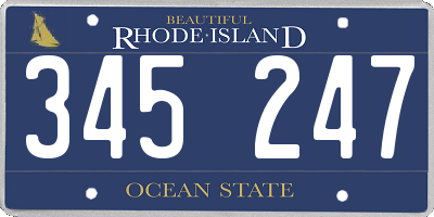 RI license plate 345247
