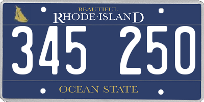 RI license plate 345250
