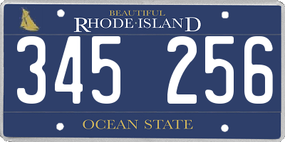 RI license plate 345256