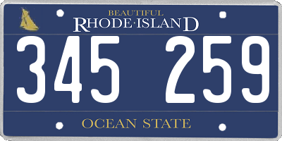 RI license plate 345259