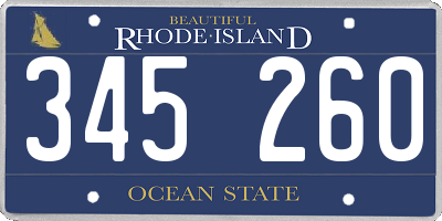 RI license plate 345260