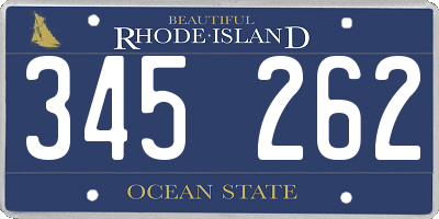 RI license plate 345262