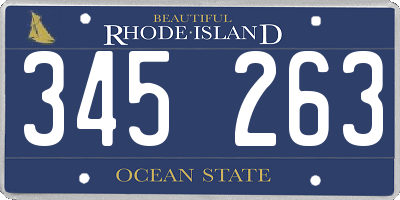 RI license plate 345263