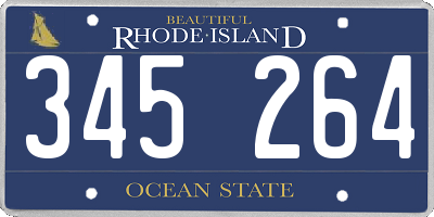 RI license plate 345264
