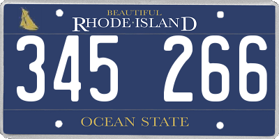 RI license plate 345266