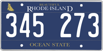 RI license plate 345273