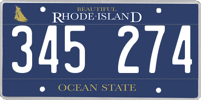 RI license plate 345274