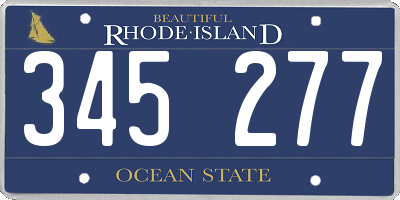 RI license plate 345277