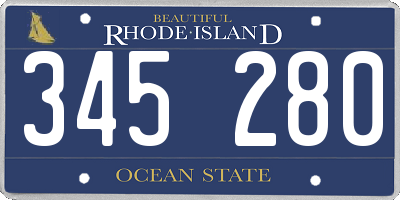 RI license plate 345280