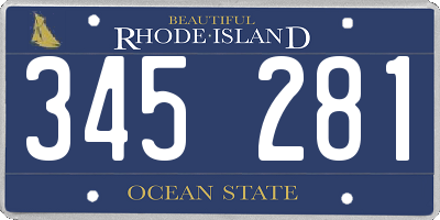 RI license plate 345281