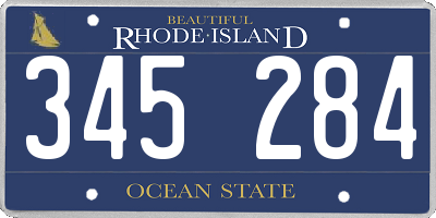 RI license plate 345284