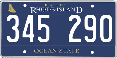 RI license plate 345290
