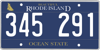 RI license plate 345291
