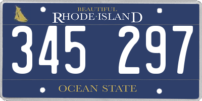 RI license plate 345297