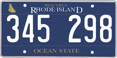 RI license plate 345298