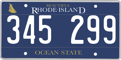 RI license plate 345299