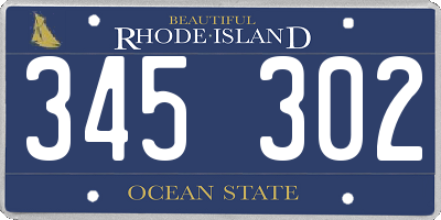 RI license plate 345302