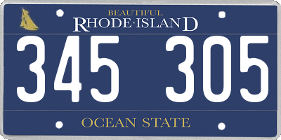 RI license plate 345305