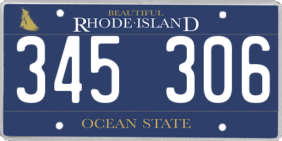 RI license plate 345306