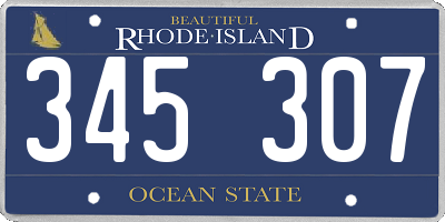 RI license plate 345307