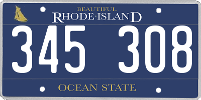 RI license plate 345308