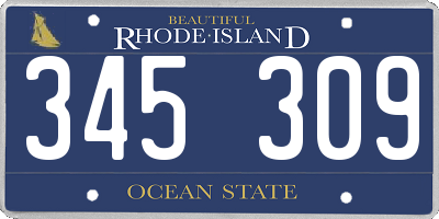 RI license plate 345309