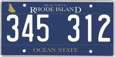 RI license plate 345312