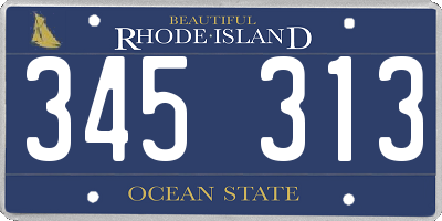 RI license plate 345313