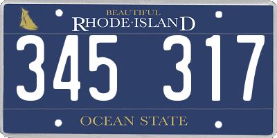 RI license plate 345317