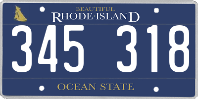 RI license plate 345318