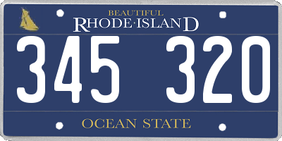 RI license plate 345320