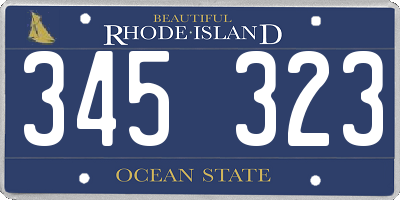 RI license plate 345323