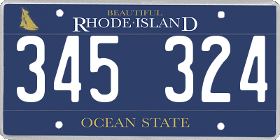 RI license plate 345324