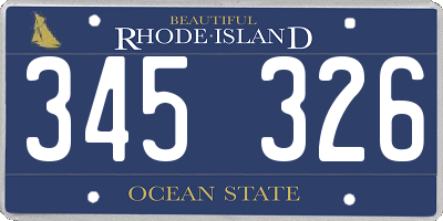 RI license plate 345326