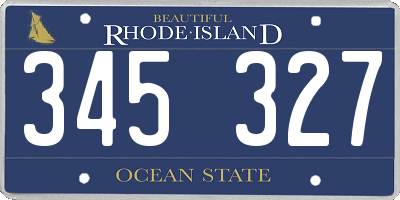 RI license plate 345327