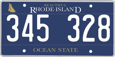 RI license plate 345328