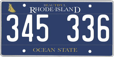 RI license plate 345336