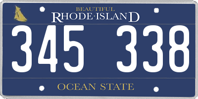 RI license plate 345338