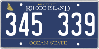 RI license plate 345339