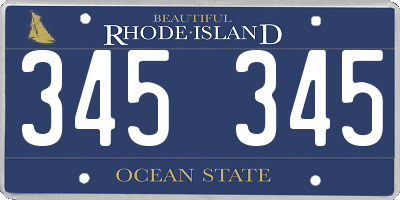 RI license plate 345345